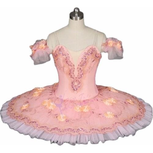 Adult Professional Ballet Tutu Peach Pink, Sugar Plum Fairy Ballet Stage Costume,Nutcracker Competition Performance Tutu