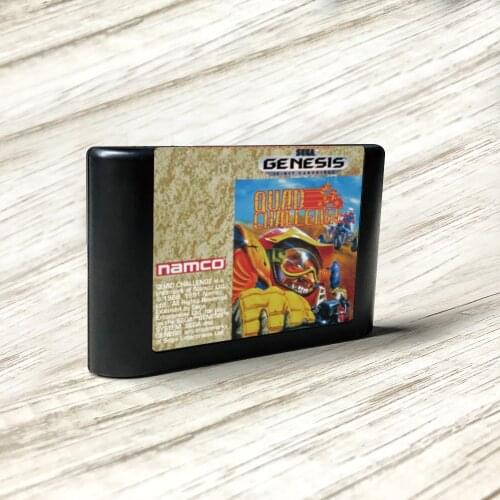 Quad Challenge - USA Label Flashkit MD Electroless Gold PCB Card for Sega Genesis Megadrive Video Game Console