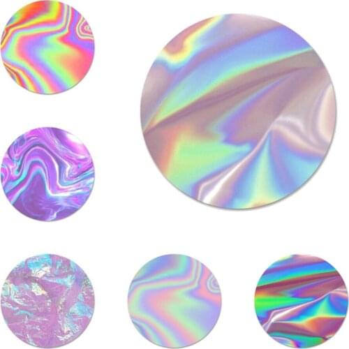 Rainbow iridescent holographic Icons Pins Badge Decoration Brooches Metal Badges For Backpack Decoration