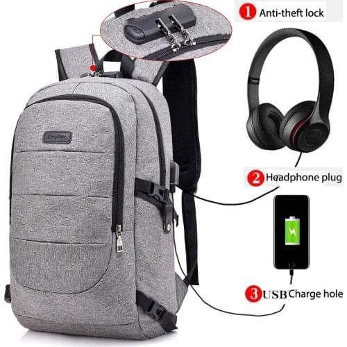 15 inch Laptop Backpack USB Charging Anti Theft Backpack Men Travel Backpacks Waterproof Student School Bag Male Bagpack Mochila
