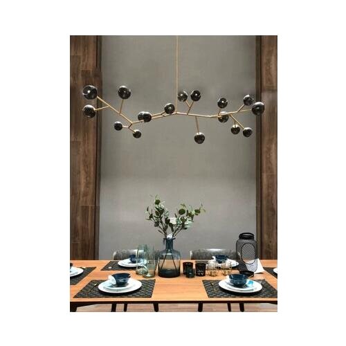 Nordic creative personality magic bean chandelier restaurant living room American wrought iron vintage branch industrial wind ch