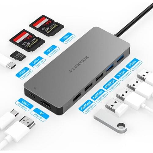 Type C 3.1 HUB to Multi USB HDMI TF Card Adapter Dock For Xiaomi MacBook Pro Air 13.3 Accessories USB-C Splitter Port USB C HUB