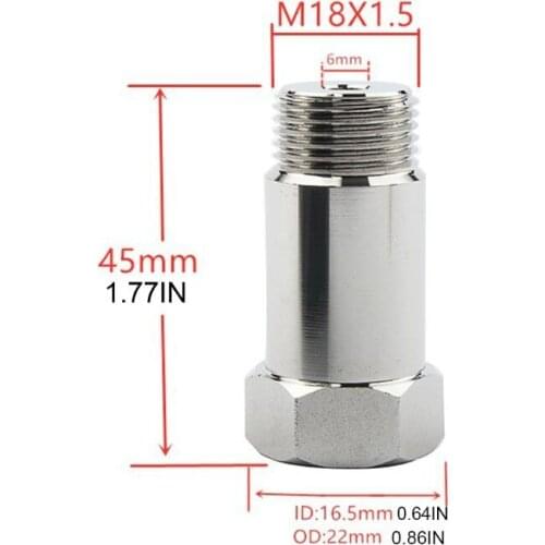 45mm Universal O2 Oxygen Test Pipe Extension Spacer Oxygen Sensor Adapter for Vehicles Cars 40GF