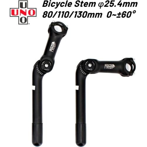 UNO Adjustable 60 Degree Bicycle Quill Stem Handlebar Stem Riser Aluminum Alloy Front Fork Stem With Quill 25.4 x180mm Stems 60