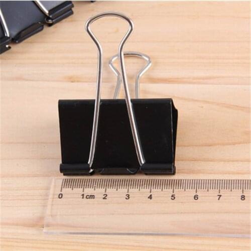 Wholesale 1200PCS Office 51mm Binding mental clips note paper black binder stationary student Files Documents clips