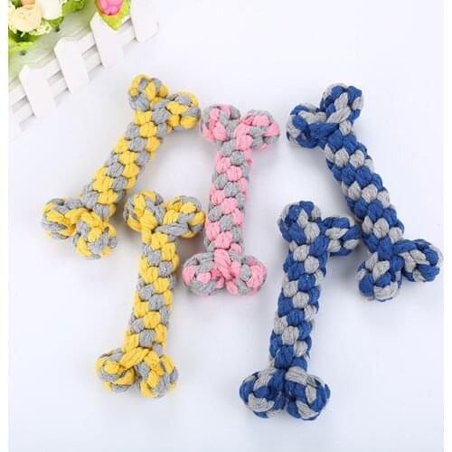 Dog Toy Cotton Rope Knitting Bone Cleaning Molars Dog Toothbrush Pet Molar Supplies Clean Dog Teeth Toys
