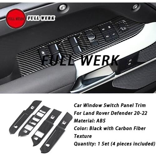 1 Set ABS Car Window Switch Panel Trim Decoration Cover Sticker Frame for Land Rover Defender 20-22 Interior Accessories