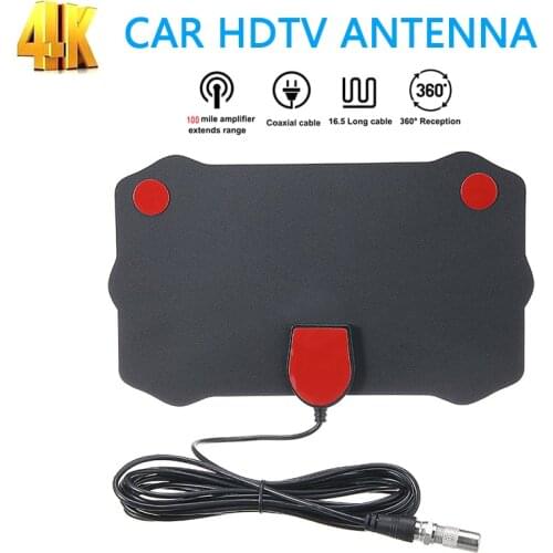 1pc Car Auto 1080P 4K Antenna TV Digital HD 300 Mile Range Skywire Indoor 16ft Coax Cable VHF UHF Accessories Parts