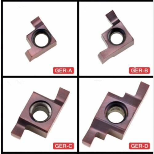 10PCS Small Hole Sloting Blade GER100 GER120 GER150 GER200 GER250 GER300 GER350 GER400 A B C D Insert CNC Grooving Cutter Tools