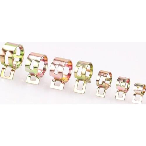 100Pcs 4-25mm for choose Fuel Spring Clip Vacuum Silicon Hose Clamp Autos Autos Spring Clip Fuel Oil Water Hose Pipe Tube Clamp