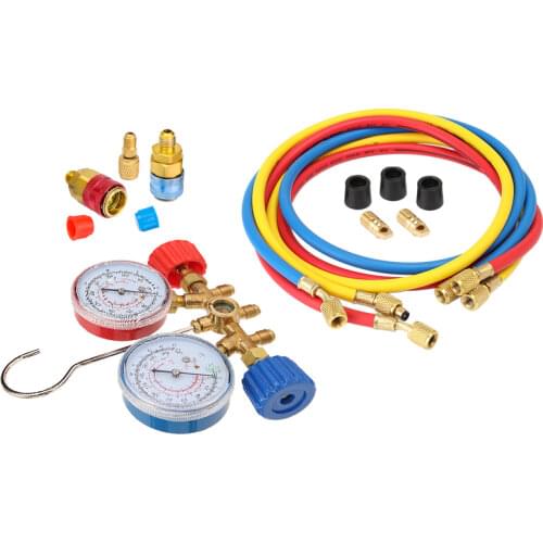 150cm 3 way Air Conditioner Plus Fluorine Refrigerant Meter Refrigerant Meter Group R134A R12 R22 R502+Quick Coupling