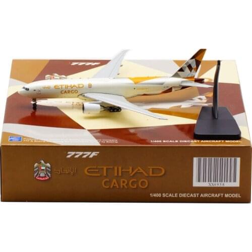 16cm 1:400 Air Etihad Cargo B777-200 A6-DDD Airlines Model W Plastic Base Alloy Aircraft Plane Collectible Display Model Collect