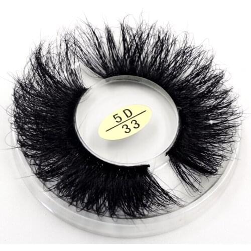 25mm 5D 33 Very Long Fluffy Real Mink Lashes Strip Natural Lashes Cruelty Free Thick Cross Soft Cils False Eyelashes Extension