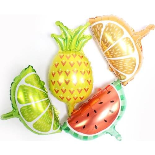 5pcs Mini fruit Balloon Watermelon Lemon Orange Foil Balloon Pineapple Globos Children Gifts Birthday Party Decor Kids balls