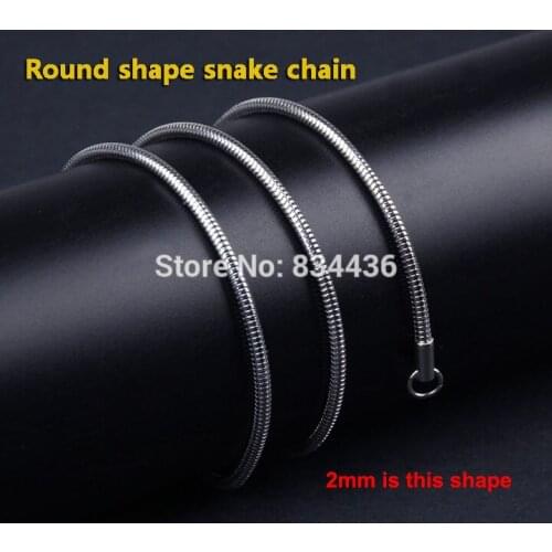 Free Shipping 1.2mm 1.5mm 2mm Stainless Steel Round Snake Chain Necklaces Hot Choker Chains men womens Jewelry Wholesale 20pcs