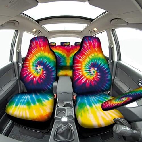 Tie dye printed seat cover, comfortable decoration set, auto protector accessories, easy to install