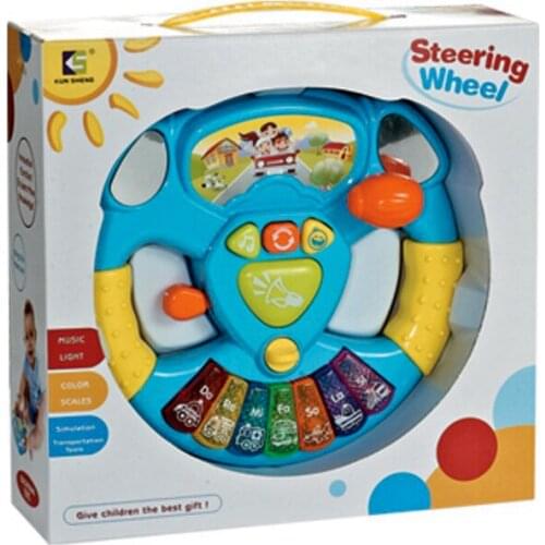 Baby Multifunctional Steering Wheel Toys with Electronic Button Music Lights Transportation Tools Education Intelligence Toys