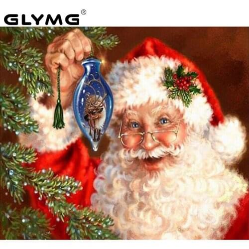 GLymg Needlework Embroidery Handicrafts Square Diamond Painting Cross Stitch Christmas Decorations Home Christmas Tree Od Man
