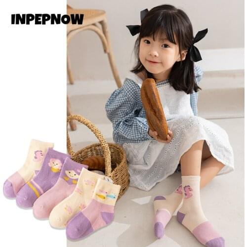 INPEPNOW 2021 Autumn Funny Kids Socks for Girls Cartoon School Childrens Socks for Boys Short Socks Design Calcetines WZ101