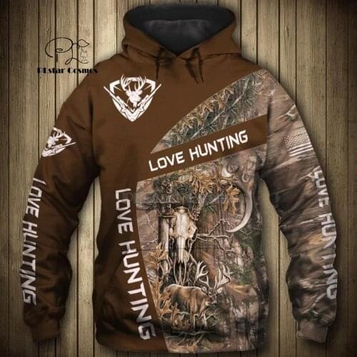 Camo HUNTING ANIMALS elk deer art 3D Hoodies Hoodie Men Women New Fashion Hooded Sweatshirt Long Sleeve Casual Pullover coat-17