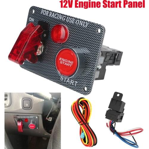 12V For Boat Car Engine Start Stop Button Ignition Kit Lights Toggle Switch Panel Carbon Fiber Accessories 4x4 Racing Automotive