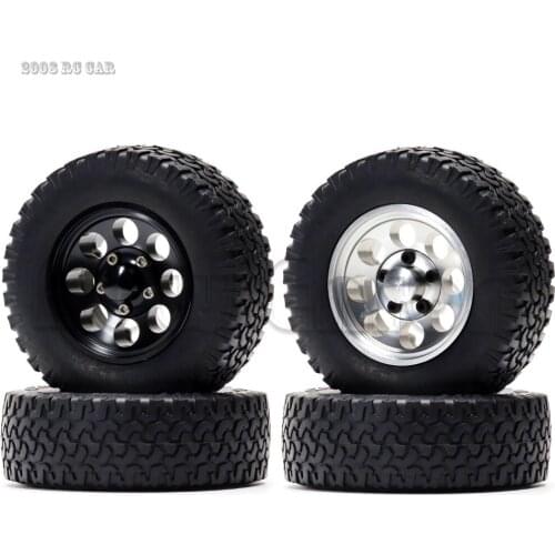 1:10 1.55" 4Pcs Aluminum Alloy Beadlock Wheel Hub Rims&Tires Tyre FOR RC Car 1/10 D90 TF2 CC01 LC70 MST JIMNY Axial AX90069