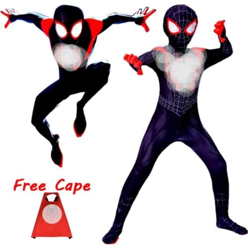Costume Adult Kids Boys Black 3D Print Super hero Cosplay Costume Superhero Zentai Man Suit