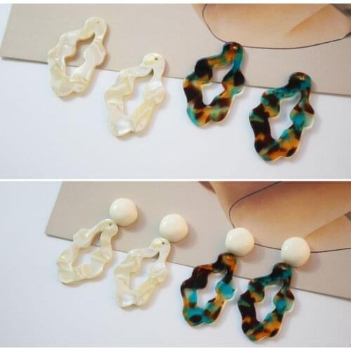 Summer style 30pcs/lot color print geometry Irregular shape acrylic beads diy jewelry earring/garment accessory
