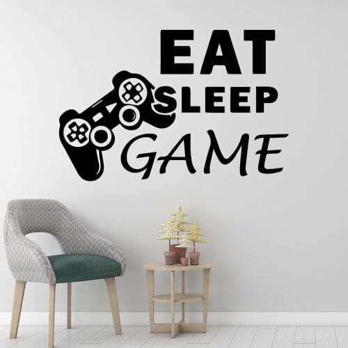 Cute Eat Sleep Game Wall Sticker Removable Wall Stickers Diy Wallpaper for Living Room Company School Office Decoration