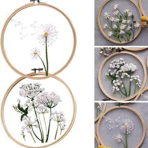 1PCS DIY Embroidery Kit For Beginners Embroidery Needle Thread With Embroidery Hoop