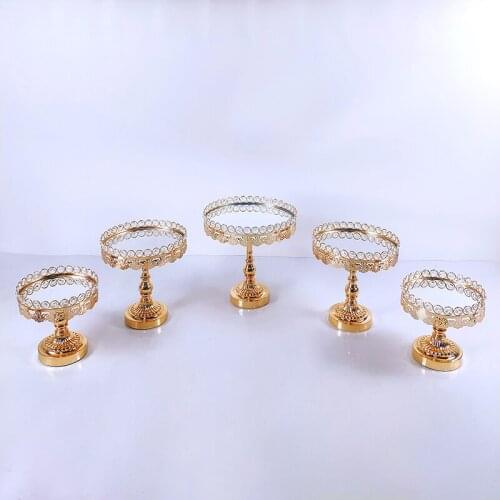 Gold Cake Stand Set Cupcake Tray Cake Tools Home Decoration Dessert Table Decorating Party Wedding Display