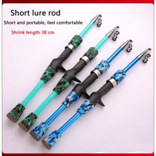 Outddoor Fishing Telescopic Rock Rod Spinning Fly Carp Feeder Carbon Fiber Mini 1.3M 1.5M 1.8M Travel Rod Reel Seat