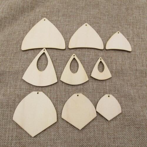 Unfinished Wooden Earring Blank Shapes Jewelry Jewel Base For Epoxy Resin And Acrylic Paint DIY Craft