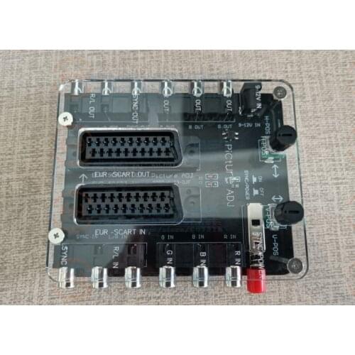 Newest RGBS Adjustment picture position Converter with shell SCART Adjustable screen converting PCB for adjust Image Position