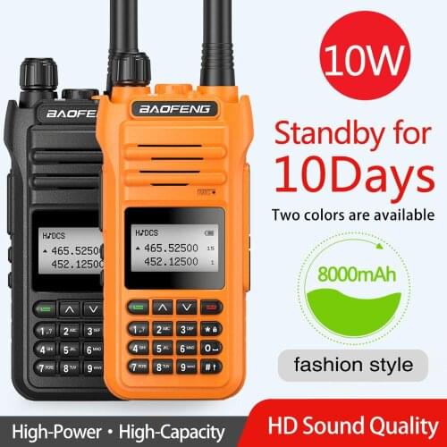 NEW 10W Baofeng UV-88 High Power 8000mAh Walkie Talkie Tri-power 10W/5W/1W Transceiver Handheld Two Way Radio
