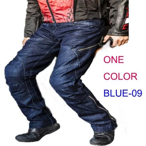 One color high-speed trousers for riding denim anti-fall off-road motorcycle rider pants equipped with 4 PADS racing pants PK09