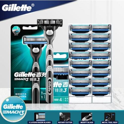 Original Gillette Mach 3 Men Shaving Razor With Razor Blades Refills For Men Face Hair Removal 3-Layer Sharp Shaving Machine Hot