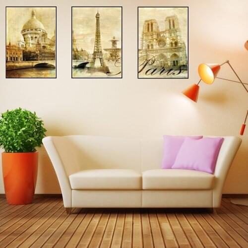 France Gothic historic City Paris Notre Dame Cathedral Poster Paris Tower Travel Poster Bedroom Sofa Living Room Home Decor