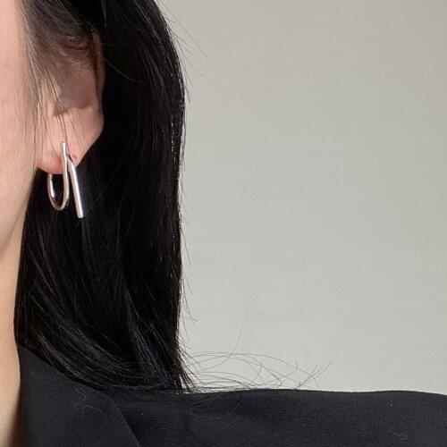 REAL. Authentic 925 Sterling silver Roman geometric design Double Letter J Stud earrings jEWELRY TLE2190