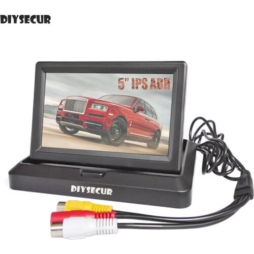 DIYSECUR 5" 1024x600 Foldabel IPS AHD Rear View Car Monitor Backup Monitor for AHD Camera CVBS Car Camera