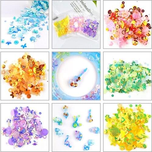 Diy Pearl Sequins Mixed Manicure Jewelry Filler Material Phantom Color Pearl Shell Jewelry Golden Beads