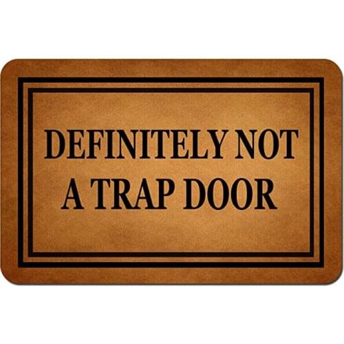 Funny Doormat with Rubber Back -Definitely Not A Trap Door Door Mat Entrance Hallway Doormat Non Slip Backing Indoor Outdoor Rug
