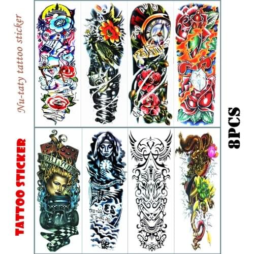 Nu-TATY "Angel koi" Full Sleeve Arm Temporary Body Art, Flash Tattoo Stickers 48*17cm Waterproof Adult Sex Products