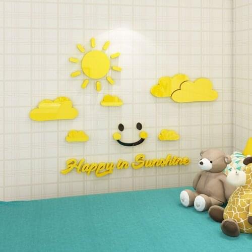 WS7 The girl heart cloud cloud 3D stereo ins wind living room wall decoration shop bedroom room art wall sticke