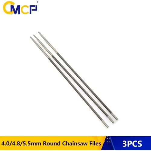3Pcs 4.0/4.8/5.5mm Shank Round High Carbon Steel Sharpening Chainsaw Saw Chain Files Sharpener For Wood Working Chainsaw