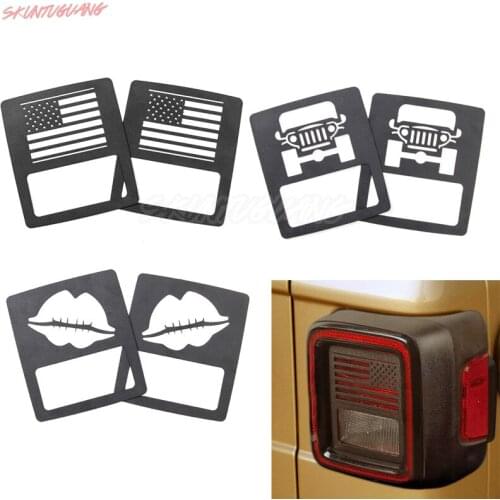 1 Pair Car Styling Metal Rear Tail Light Guards Cover Decoration Cover Trim Sticker For Jeep Wrangler JL 2018+ Car Accessories
