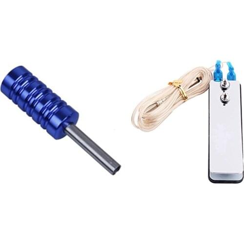 1 Pcs Chromatic Colors Aluminum Alloy Tattoo Machine Grips & 1 Pcs Foot Pedal Switch Footswitch Control With Wire