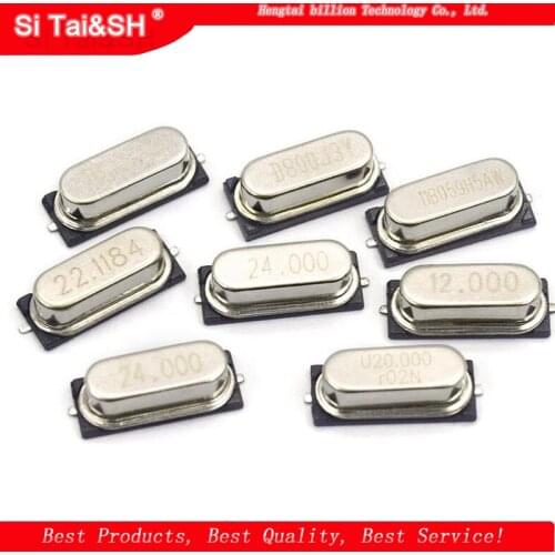 10PCS 4Mhz 6Mhz 8Mhz 12Mhz 16Mhz 20Mhz 24Mhz 4.000mhz 8.000mhz SMD Quartz Crystal Resonator Passive Oscillator HC49S