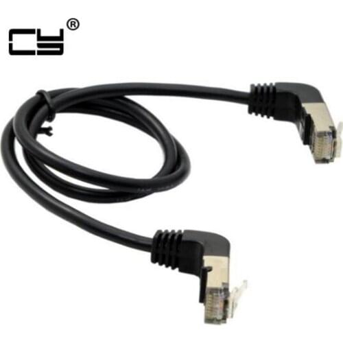 2 Elbow Up & Up Angled 90 Degree cat5e 8P8C FTP STP UTP Cat 5e Ethernet Network Cable RJ45 Lan Patch Cord 0.4m 1m 2m 3m 5m Angle