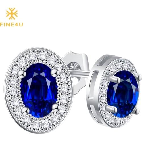 2018 New FINE4U E036 Stud Earrings With AAA CZ Stone Fashion Women Earrings For Wedding Party Jewelry Accessories
